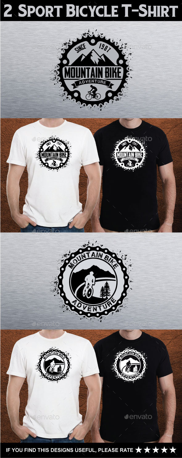 2 Sport Bicycle T-Shirt - Grunge Designs
