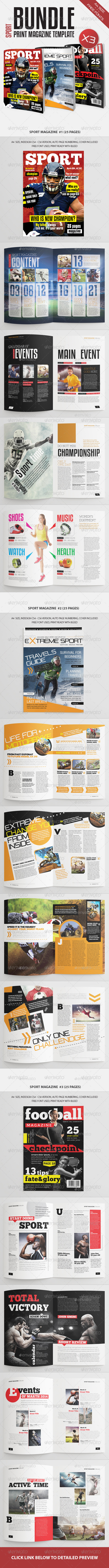 Sport Magazine Bundle Vol3 - Magazines Print Templates
