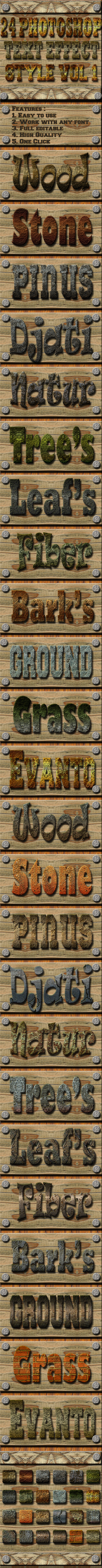24 Photoshop Text Effect Style Vol 1 - Styles Photoshop