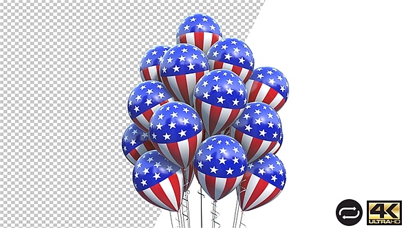 Balloons - American Flag - Spinning