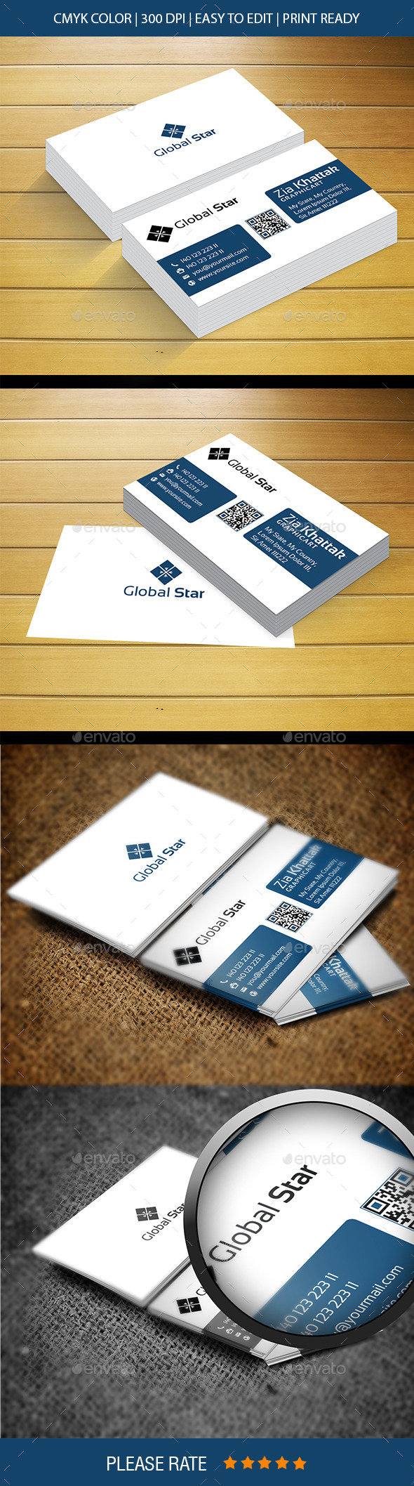 Global Star Vol-20 Business Card - Corporate Business Cards