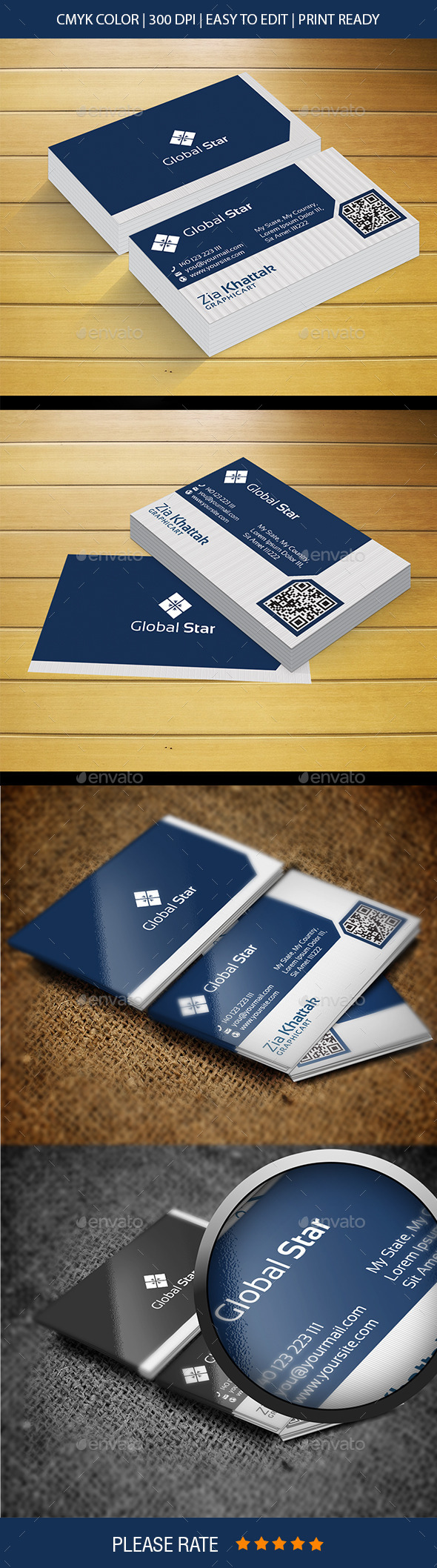 Global Star Vol-IV 2 Business Card - Corporate Business Cards