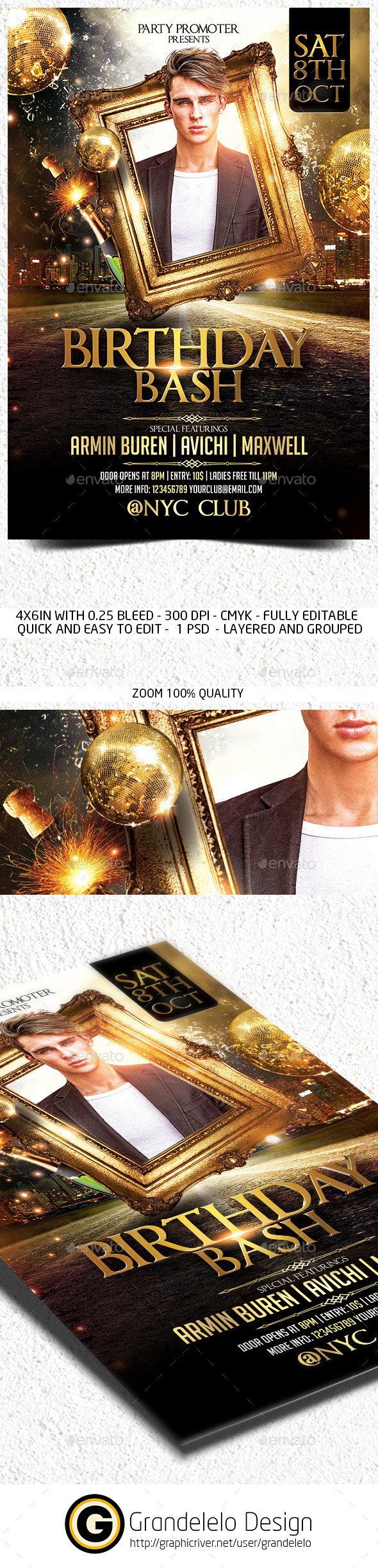 The Birthday Party Flyer Template - Clubs & Parties Events