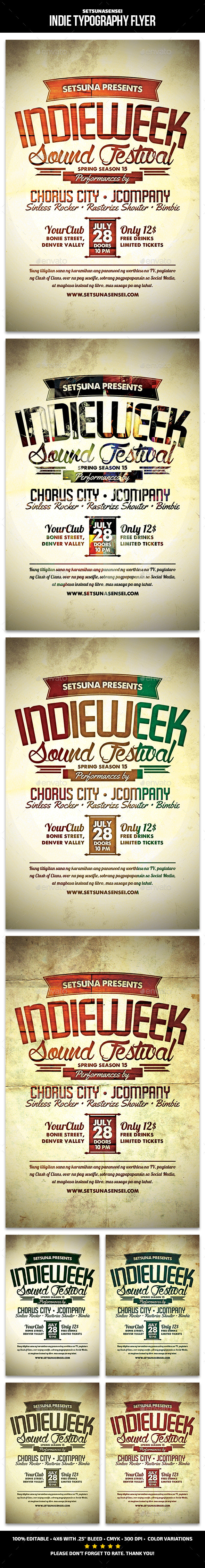 Indie Typography Flyer - Concerts Events