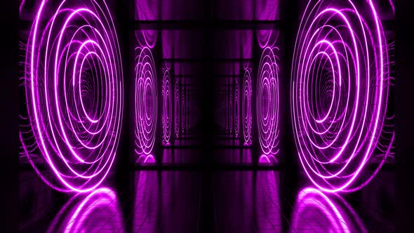 Purple Loop Tunnel with Circles