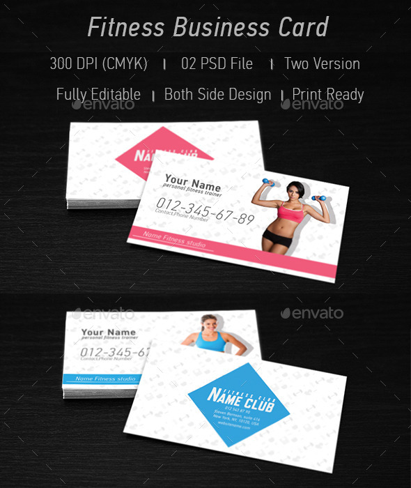 Fitness Business Card - Business Cards Print Templates