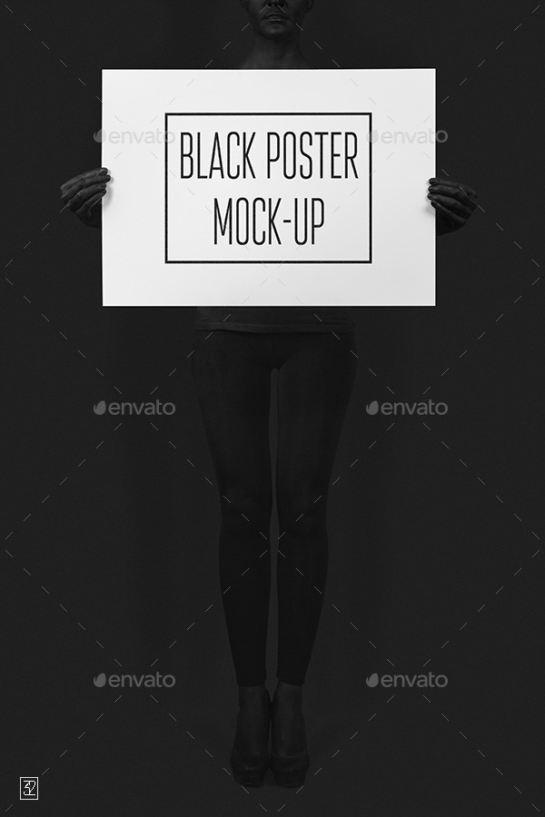 Black Poster Mock-up, Graphics | GraphicRiver