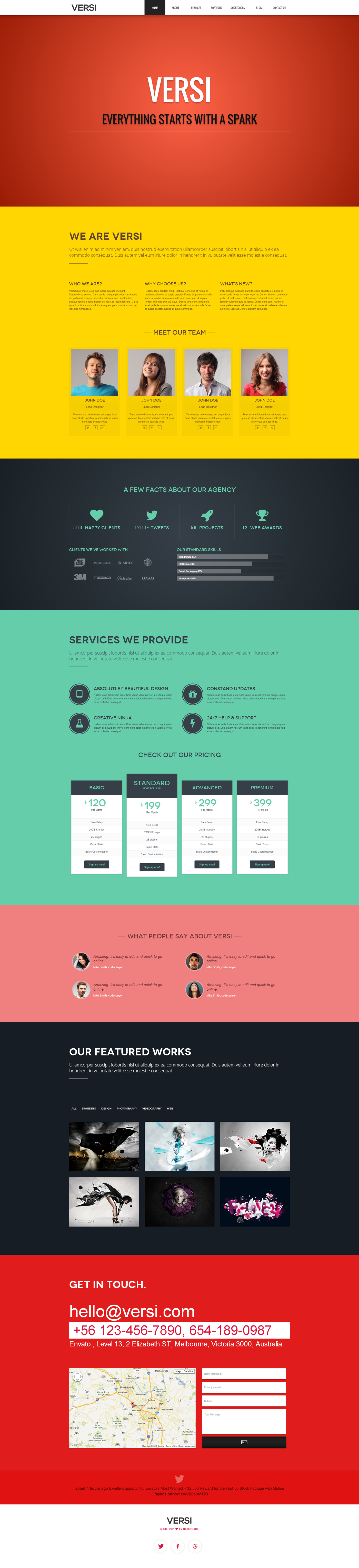 versi onepage wordpress theme