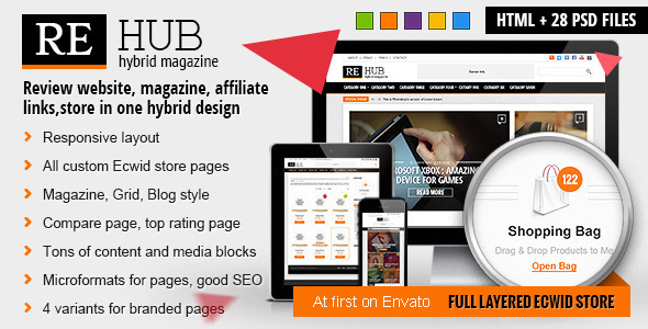 REHub - Hybrid Magazine, Shop, Review HTML Template - Technology Site Templates