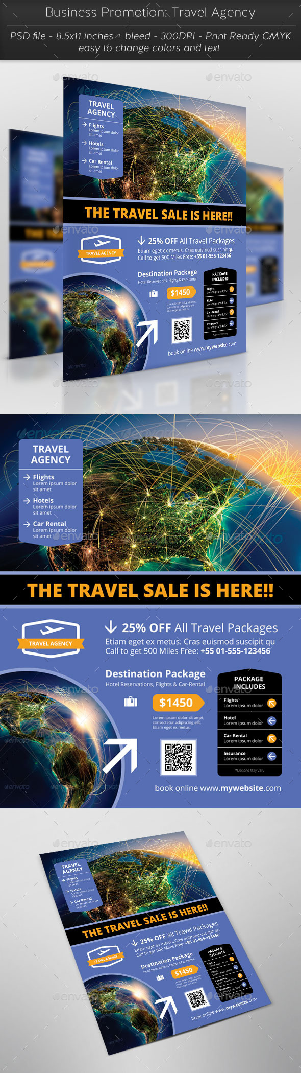 Business Promotion: Travel Agency - Flyers Print Templates