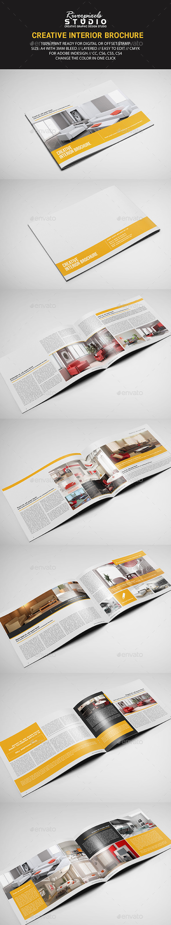 Interior Landscape Brochure Template - Informational Brochures