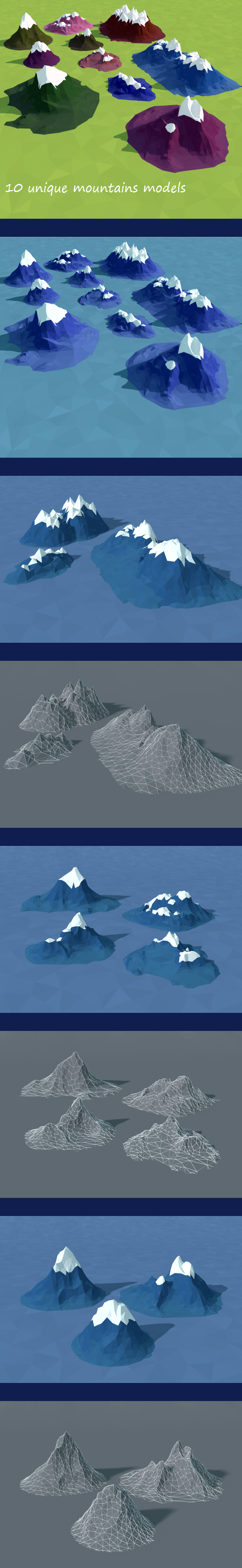 Low Poly Mountains - 3Docean 11989129