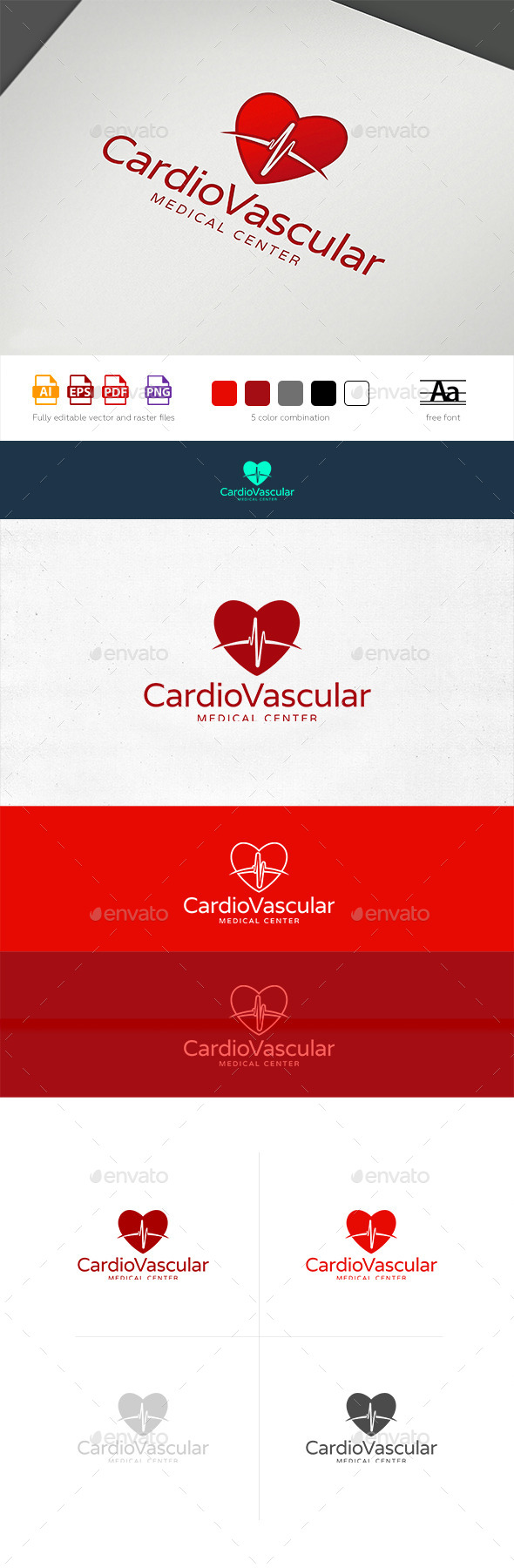 Heart Rhythm Logo Template - Symbols Logo Templates