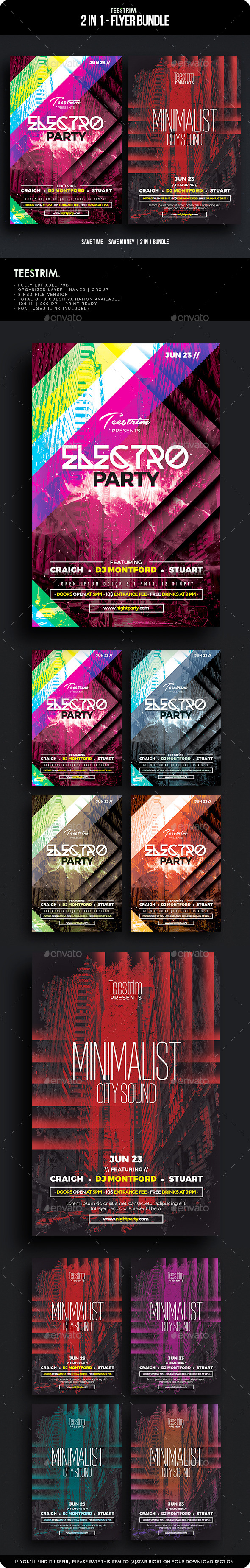 2 in 1 - Flyer Bundle V.4 - Clubs & Parties Events