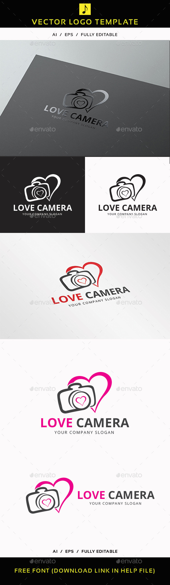 Love Camera Logo - Objects Logo Templates