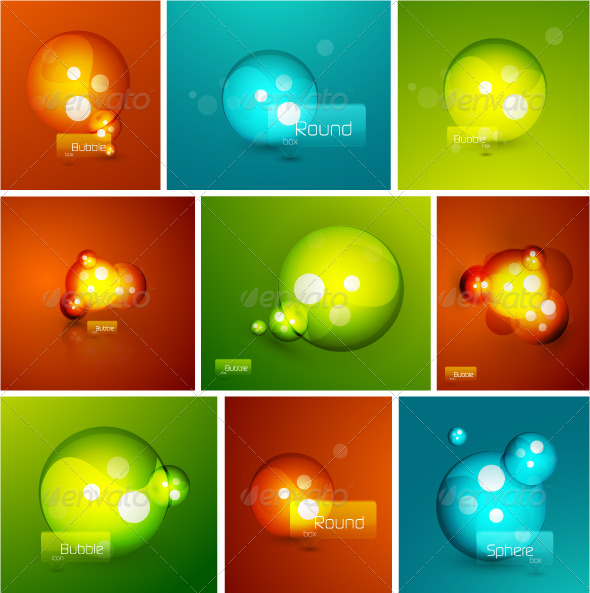 Abstract Bubbles vector composition pack - Backgrounds Business