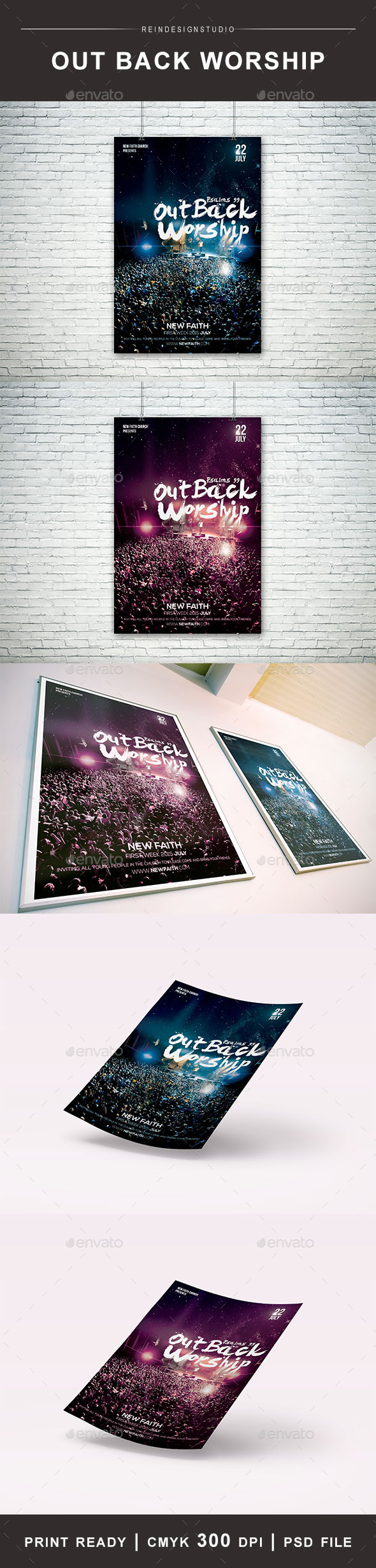 Out Back Worship Church Flyer - Church Flyers