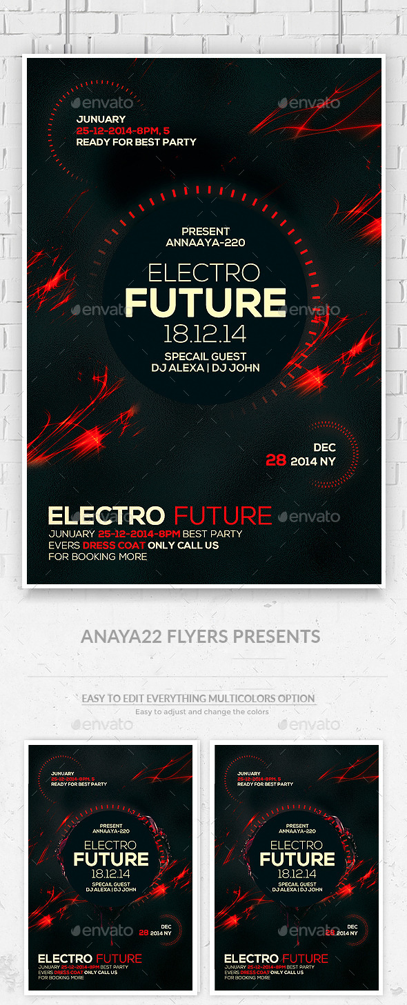 Electro Future Concert Flyer - Clubs & Parties Events