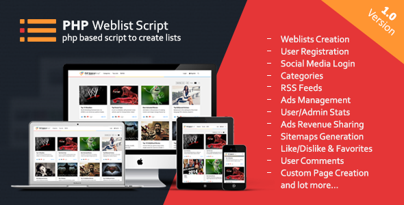 PHP Web List Script - CodeCanyon Item for Sale