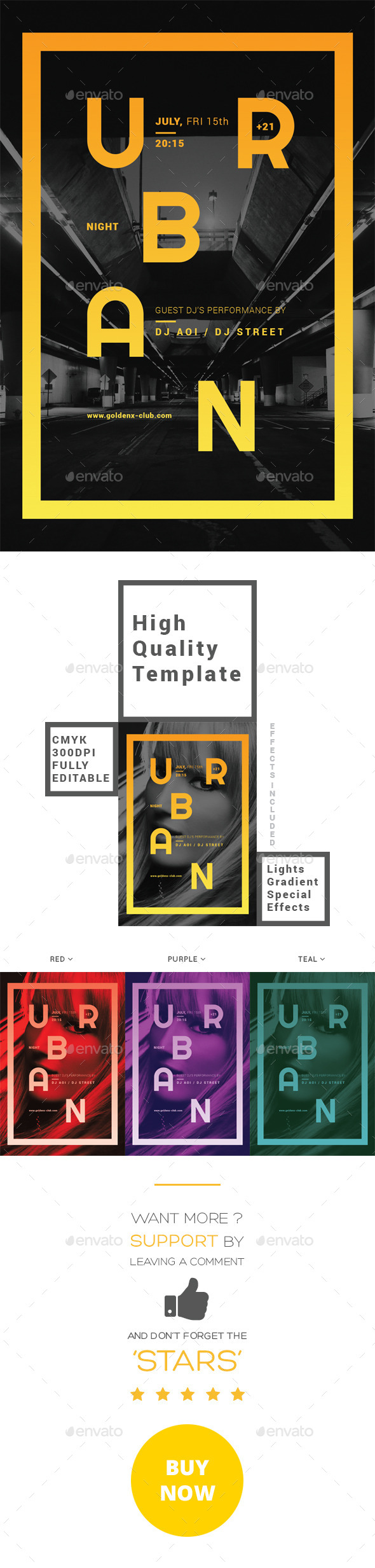 Urban Night Flyer Template - Clubs & Parties Events