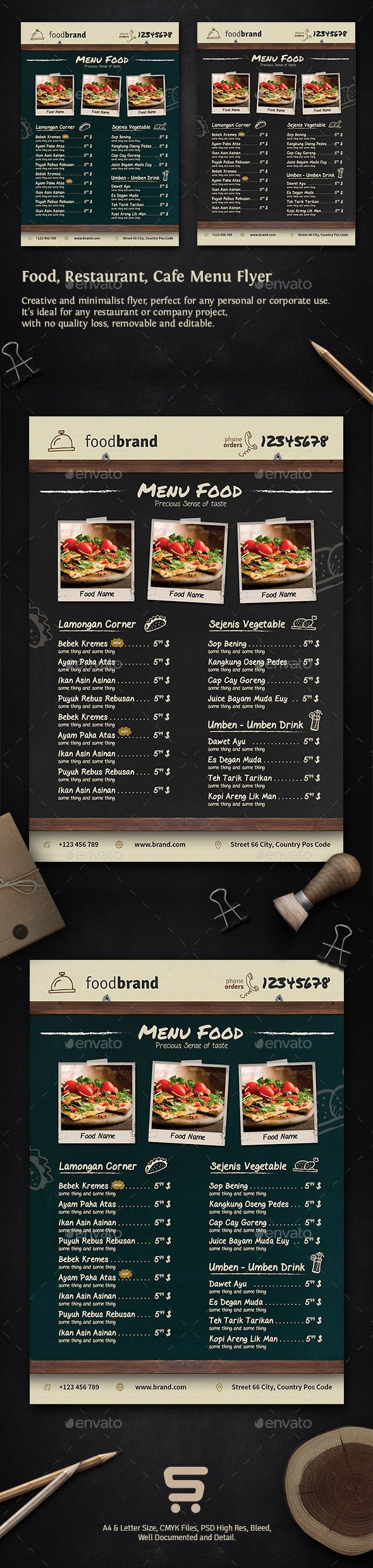 Food-Restaurant-Cafe-Menu Flyer - Restaurant Flyers
