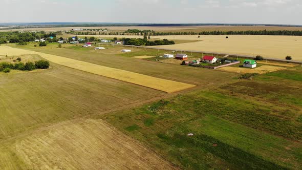 Rural Autumn Landscape From Height in Russia