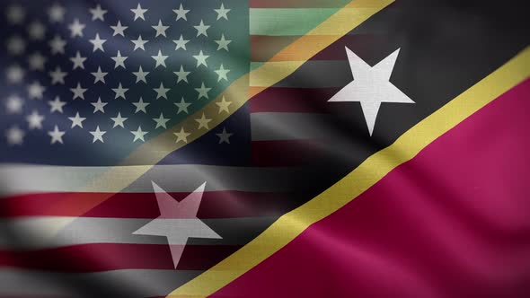 USA Saint Kitts And Nevis Flag Loop Background 4K alt