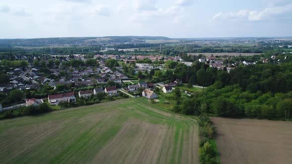 French Vexin Regional Natural Park seen from the sky, Stock Footage