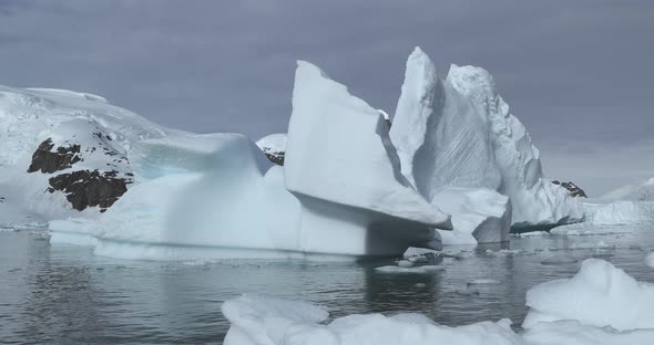 Icebergs on water, Cuverville Island, Antarctica