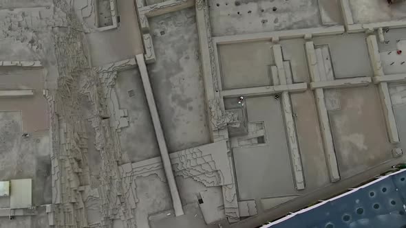 Bird's Eye View Of Huaca Pucllana Archeological Site In Miraflores, Lima, Peru. - aerial alt