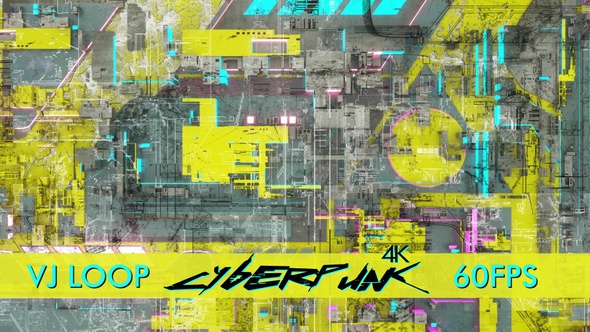 4k Cyberpunk Dirty Yellow Vj Loop alt