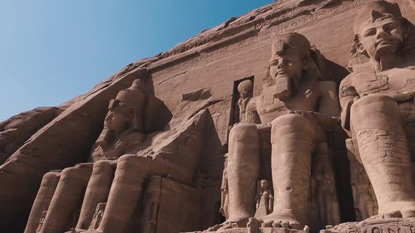 Abu Simbel Temple, Main Entrance And Statues alt