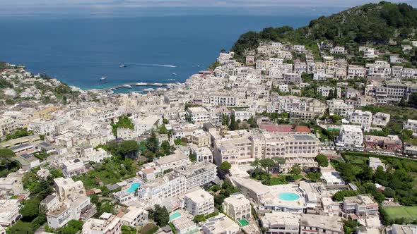 Luxury Exotic Villas and Buildings on Capri Island in Italy - Aerial alt