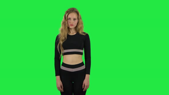 Blonde Girl Posing At The Camera Green Screen By Kinomaster Videohive