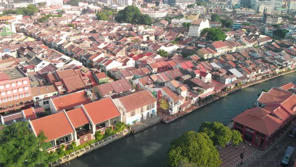 Aerial View of Malacca From Drone Malaysia alt