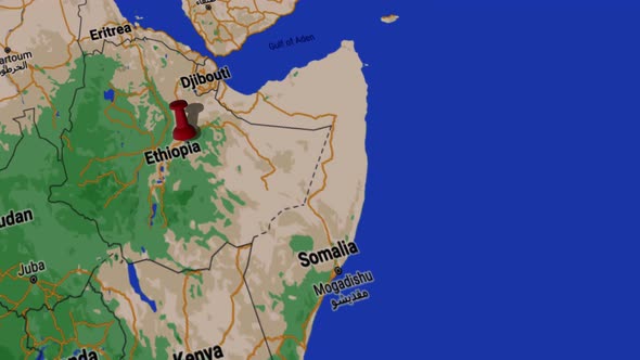 Ethiopia On Map 4K alt