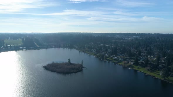 Lake Ballinger Edmonds Washington Aerial Landscape View alt