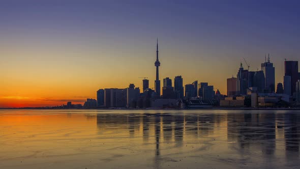 Toronto, Canada - Timelapse  - Skyline during the Sunset