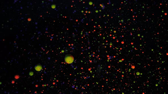 Round Multicolored Balls on a Black Background with Silver Sequins alt