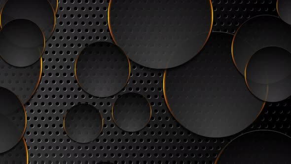 Futuristic Geometric Black Orange Circles