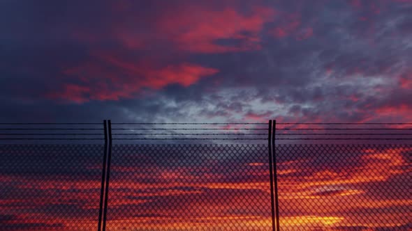 Endless Chainlink Fences Sunrise alt