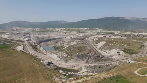 Gacko Coal Mine Open Pit Bosnia and Herzegovina Drone Aerial View alt