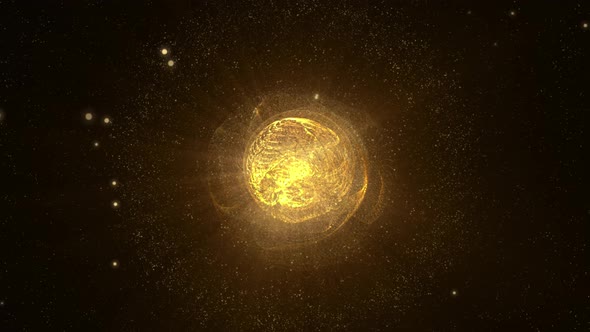 Gold Sphere Abstract Animation Particles Background