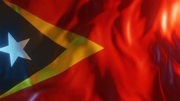 East Timor Flag with Edge Bump