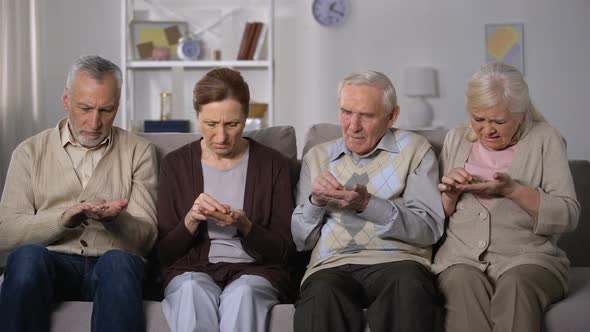 Senior People Dissatisfied Because of Lack Money, Poor Budget, Social Insecurity alt
