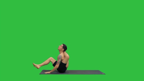 Yoga Dwi Pada Sirsasana Feet Behind The Head Pose On A Stock Footage