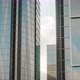 4K Video animation. Modern glass high-rise buildings. Industrial architecture concept.