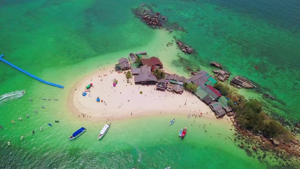 Aerial view of beach at Koh Khai, Andaman sea in Phuket island. Thailand alt