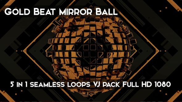 Gold Beat Mirror Ball VJ Loops