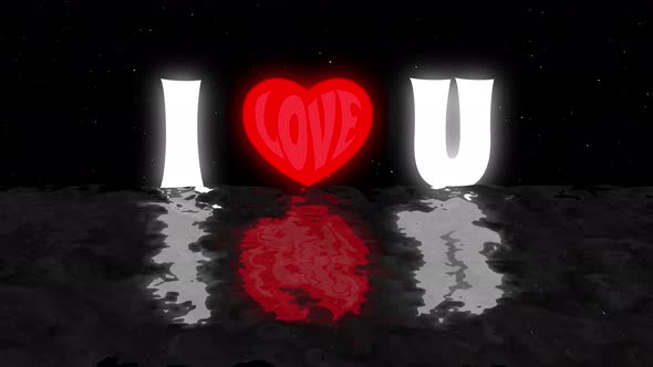I Love You Text with Red Hearts Motion Graphic, 4k Romantic Love Quote 2d Animation.
